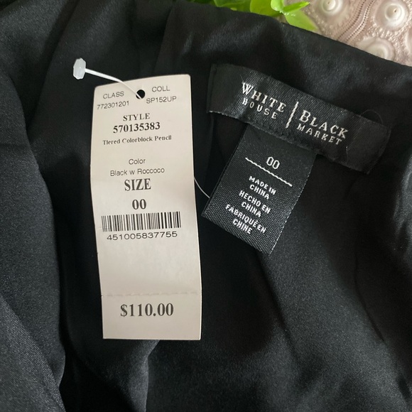 NWT White House Black Market Colorblock Tiered Pencil Skirt - Picture 7 of 11